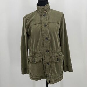 Lucky Brand Utility Jacket Womens M Green Cotton Military Safari Gorpcore Coat
